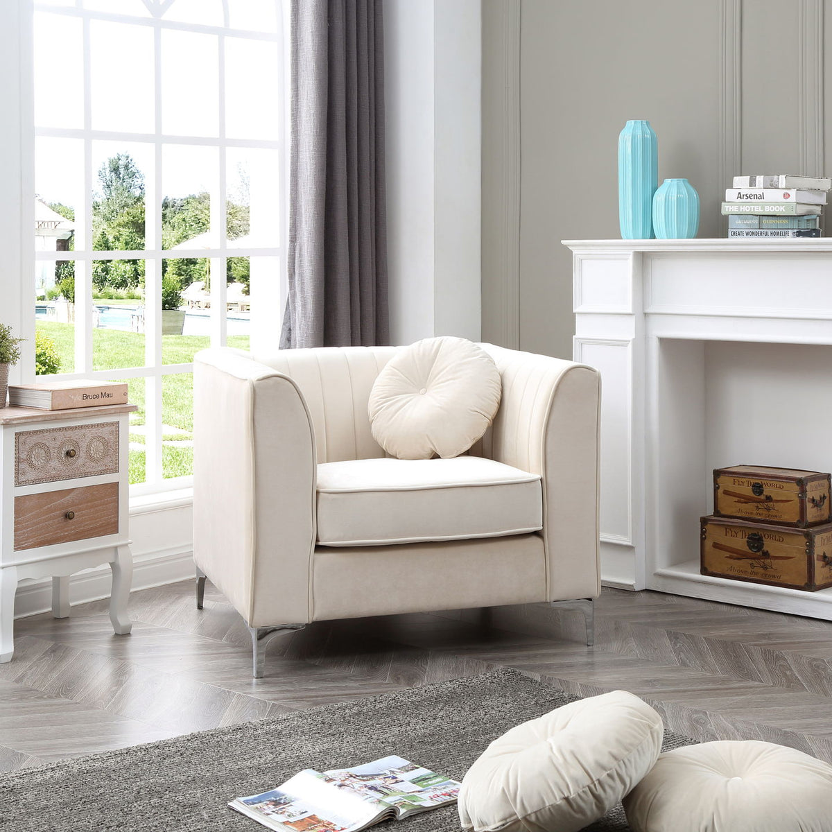 Contemporary Sloped Armchair