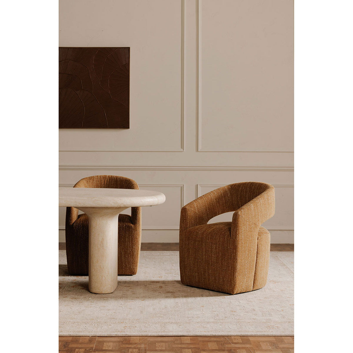 Barrow - Rolling Dining Chair - Amber Glow