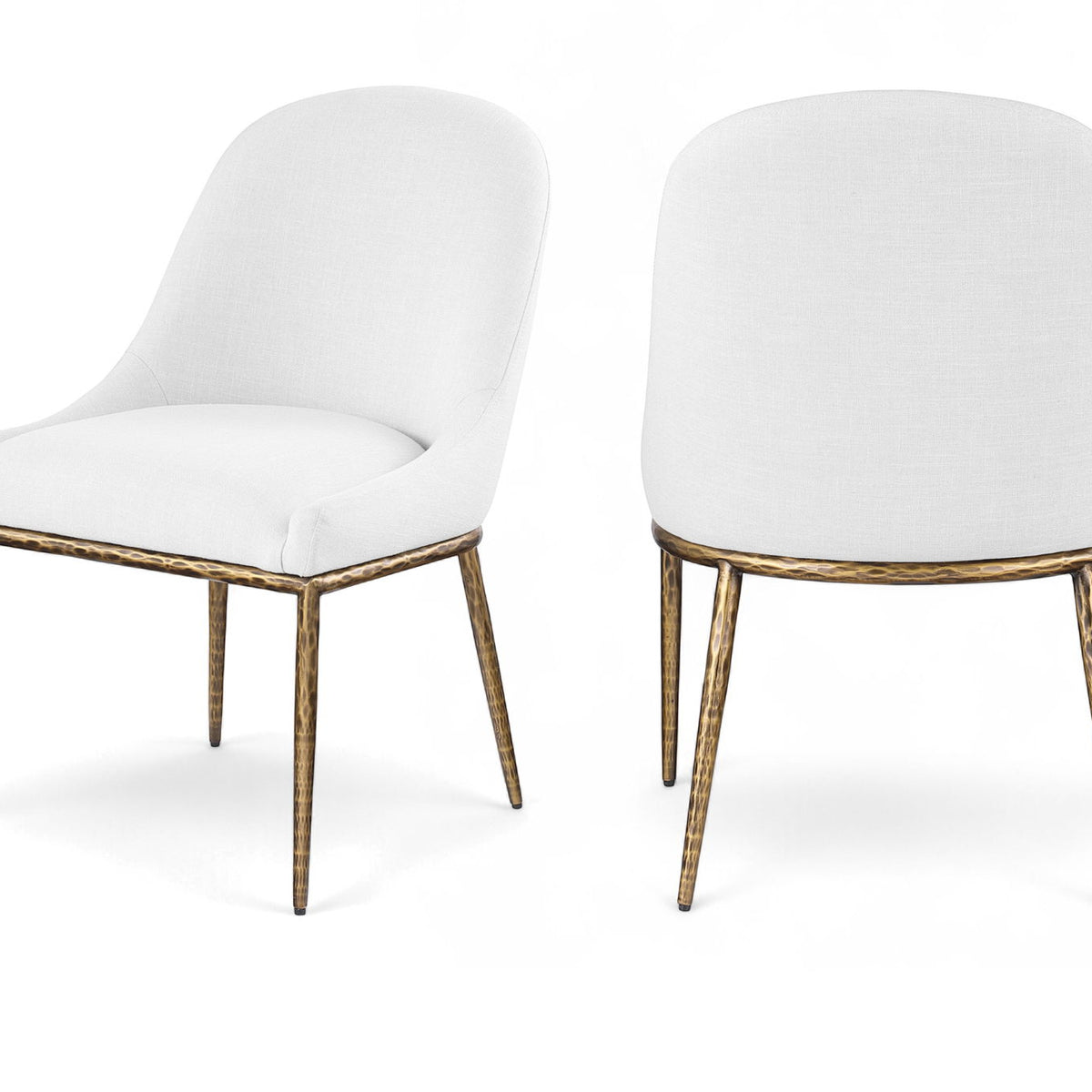 Ferro - Upholstered Dining Side Chair With Brushed Gold Legs
