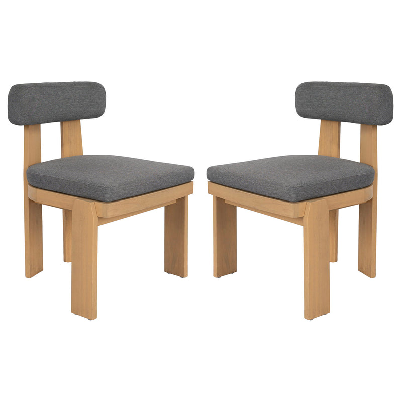 Dining Chairs With Rolled Cushion Back & Seat, Indoor Outdoor (Set of 2)