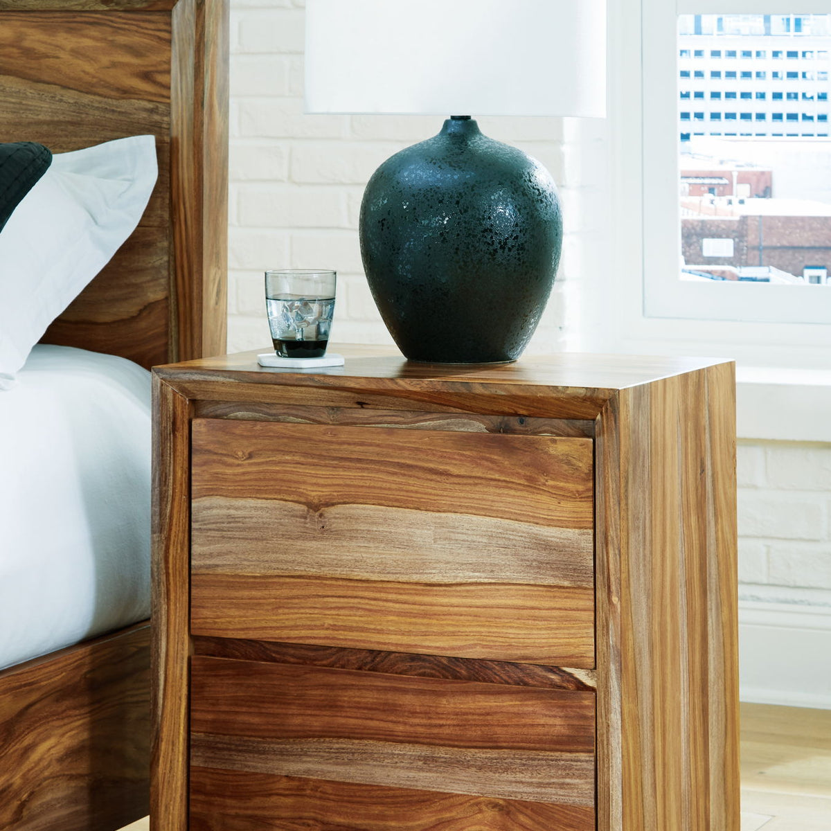 Dressonni - Two Drawer Night Stand - Brown