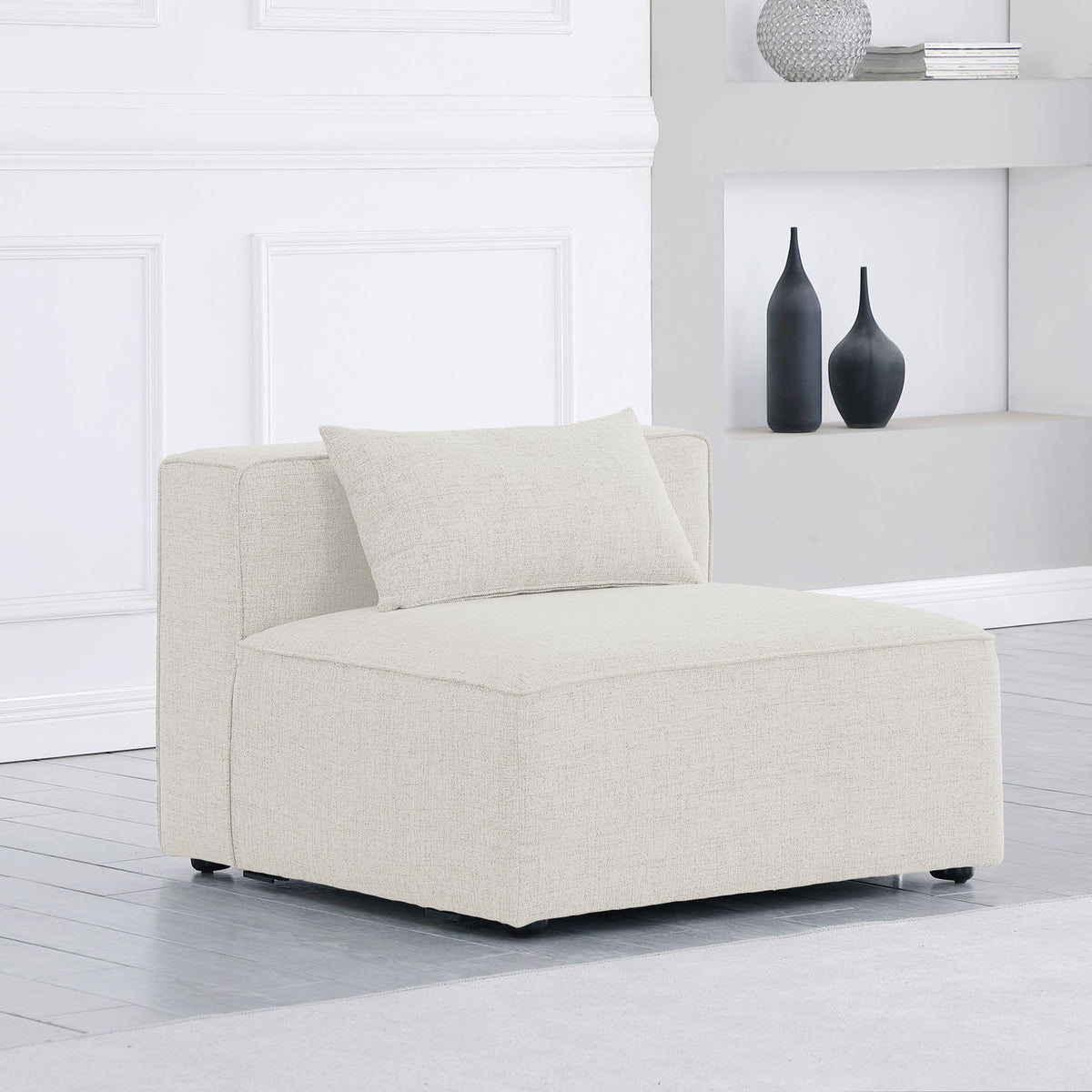 Cube - Linen Armless Chair