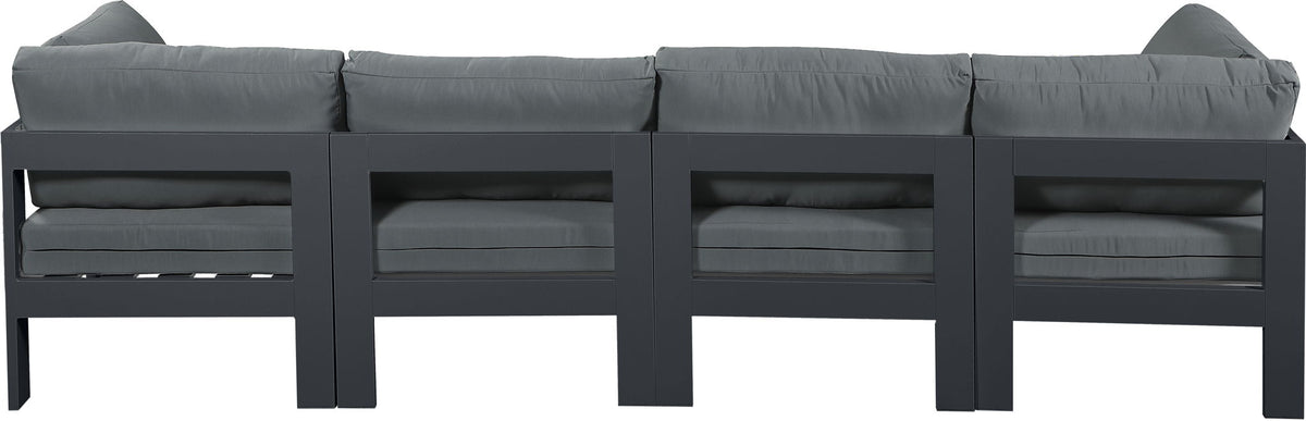 Nizuc - Outdoor Patio 4 Seat Modular Sofa With Gray Frame