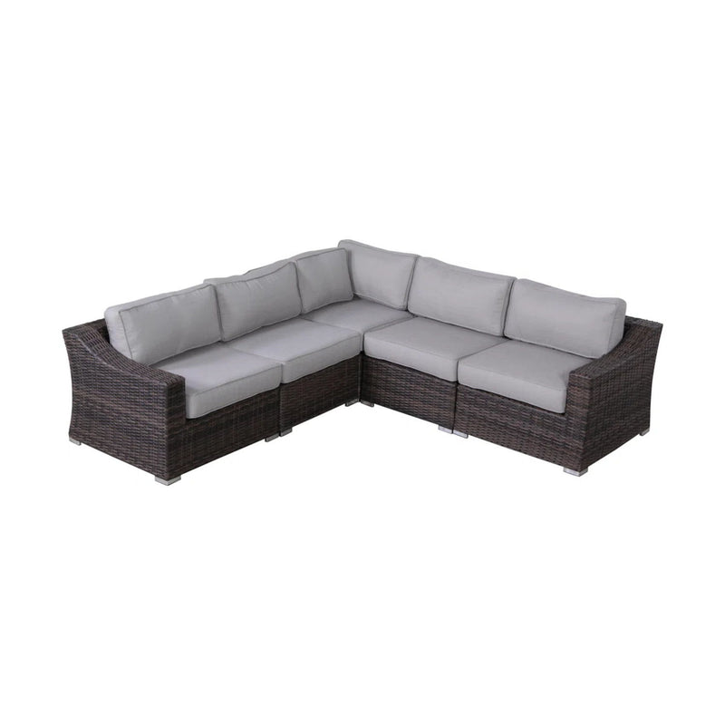 Contemporary Outdoor Rattan Wicker Sectional Seating Group With Cushions