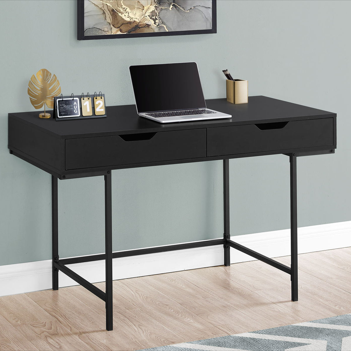 Computer Desk For Home Office, Laptop, Storage Drawers, Contemporary & Modern