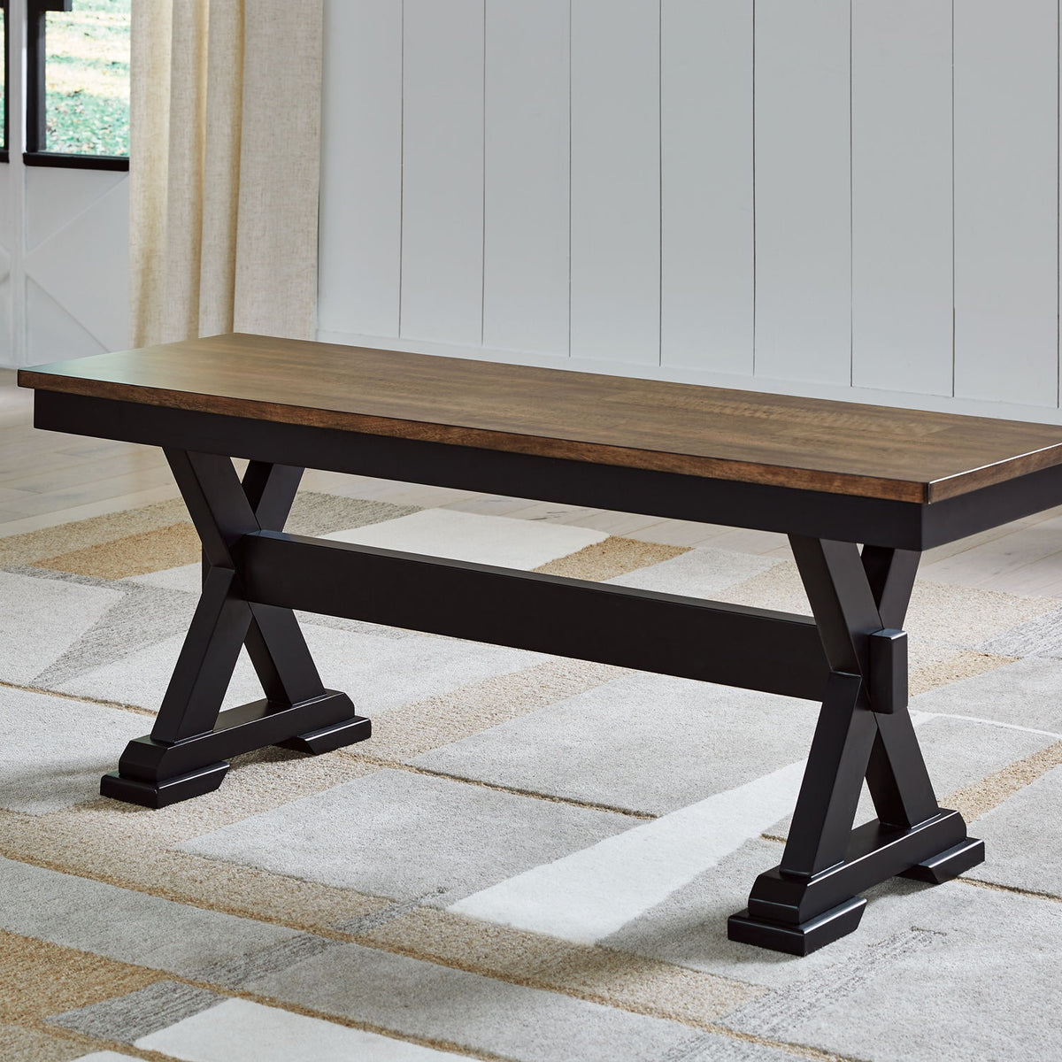 Wildenauer - Large Dining Room Bench - Brown / Black