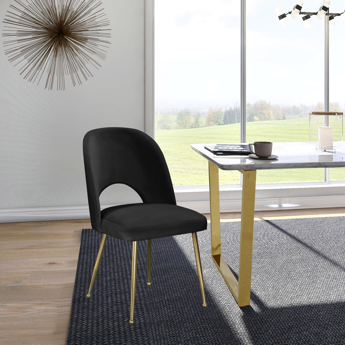 Logan - Dining Chair (Set of 2) - Gold Legs
