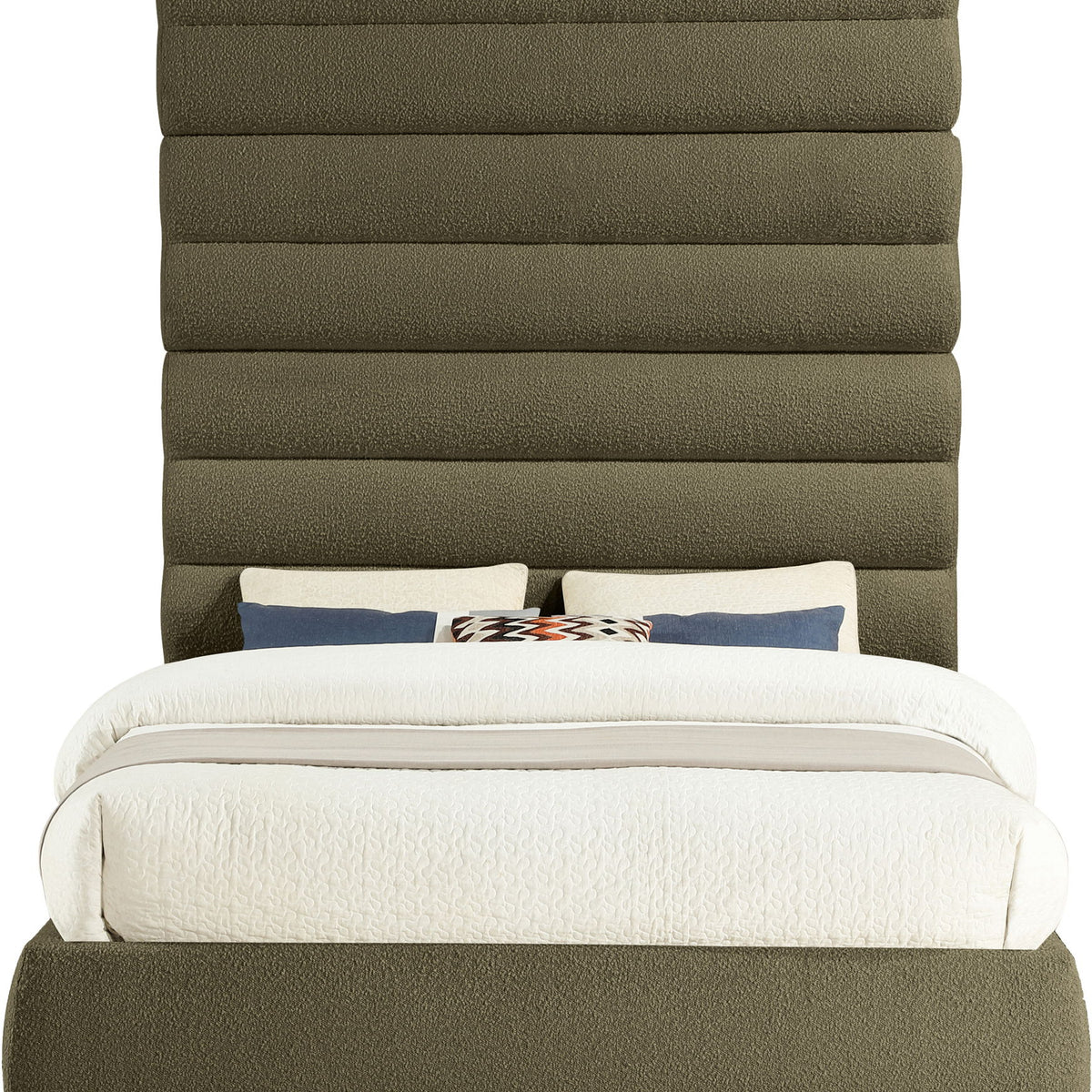 Adam - Boucle Fabric Bed With 89" Headboard