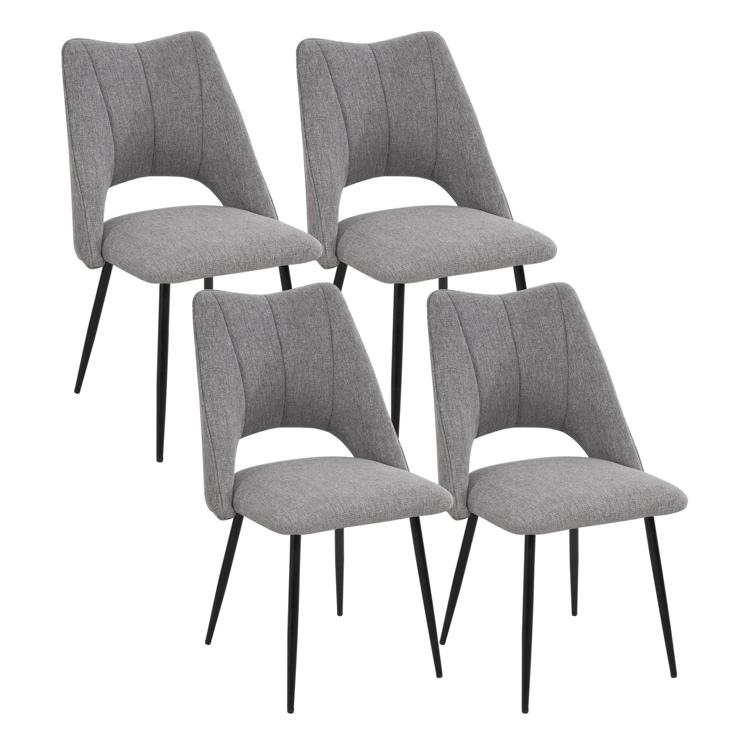 Chair With High Resilience Filling, Adjustable Feet For Kitchens (Set of 4)