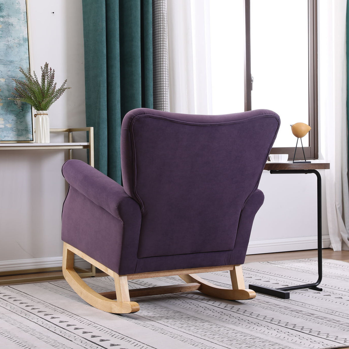Modern Rocking Chair, Upholstered Accent Chair For Nursery, Small Contemporary Rocke