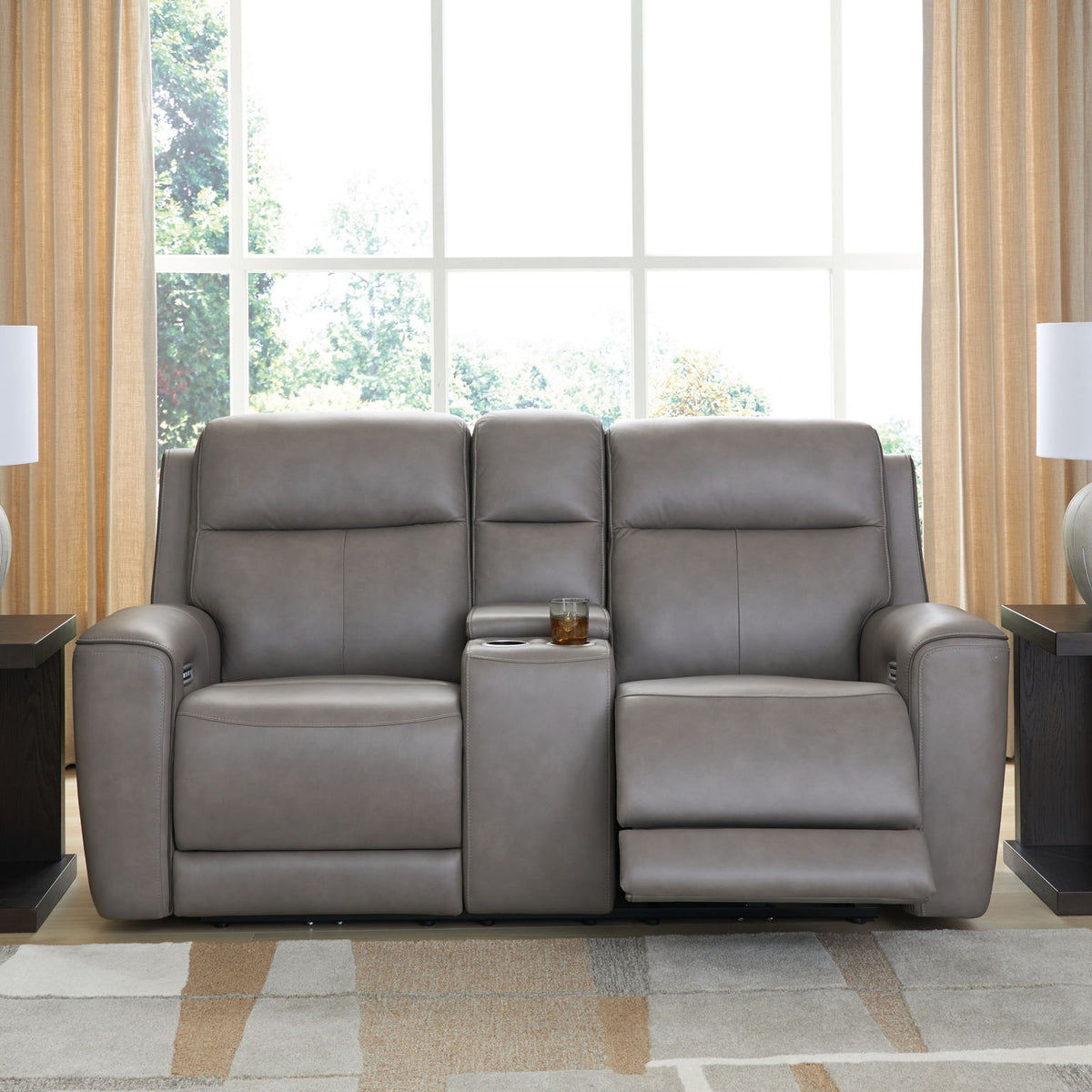 5Z-Comfort - Relaxation - Power Reclining Loveseat with Console / Adj Headrest