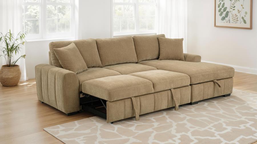 Pastrana - RAF Chaise With 1 Piece Pillow, Box 2 of 2 - Camel