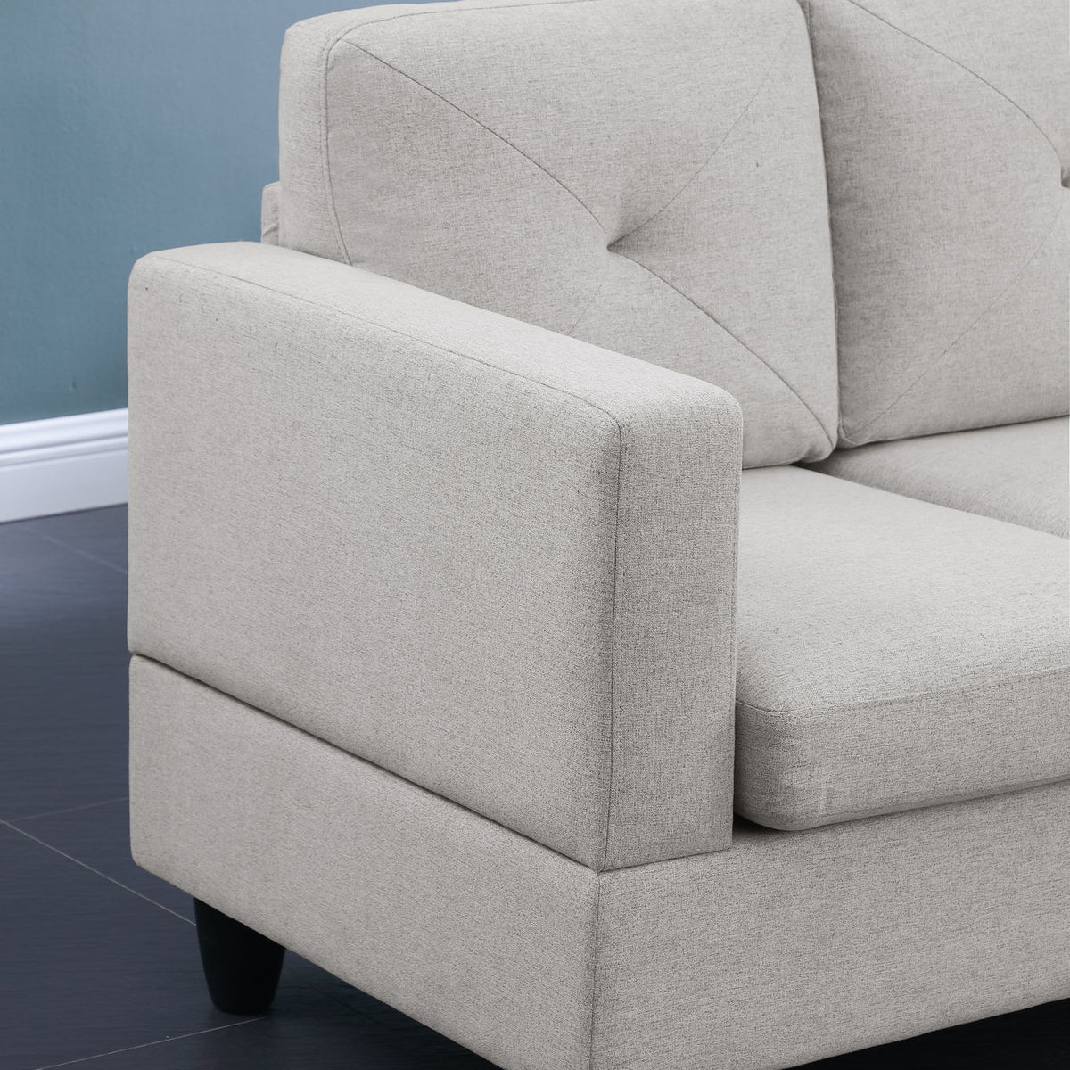 Santiago - Linen Sectional Sofa With Right Facing Chaise