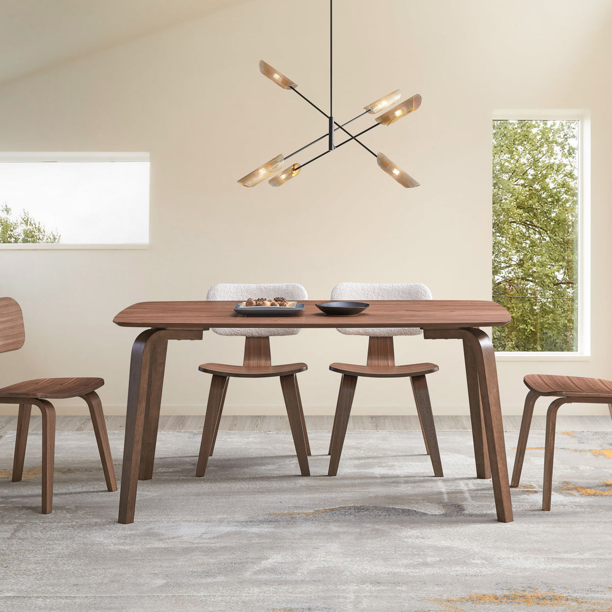 Casson - 5 Piece Dining Room Set - Walnut