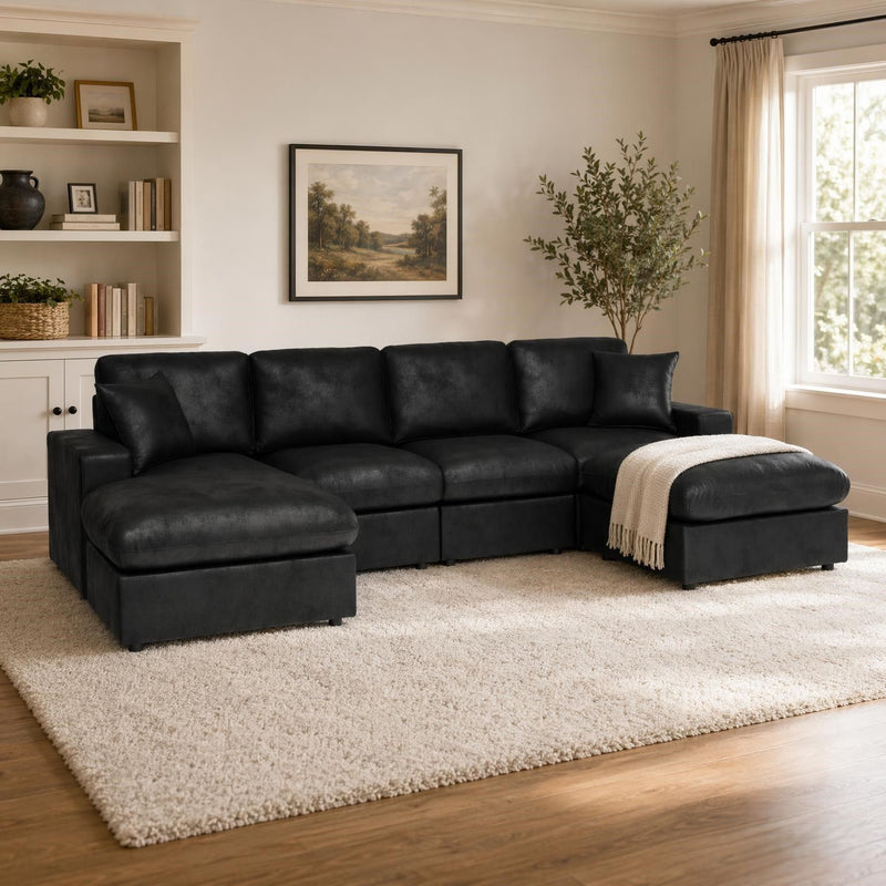 Sectional With 2 Ottomans
