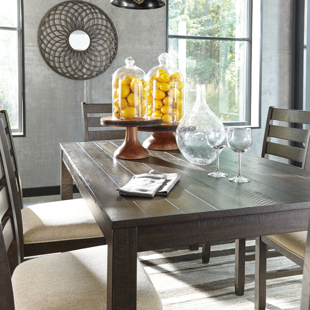 Rokane - Dining Room Table Set (Set of 7) - Brown