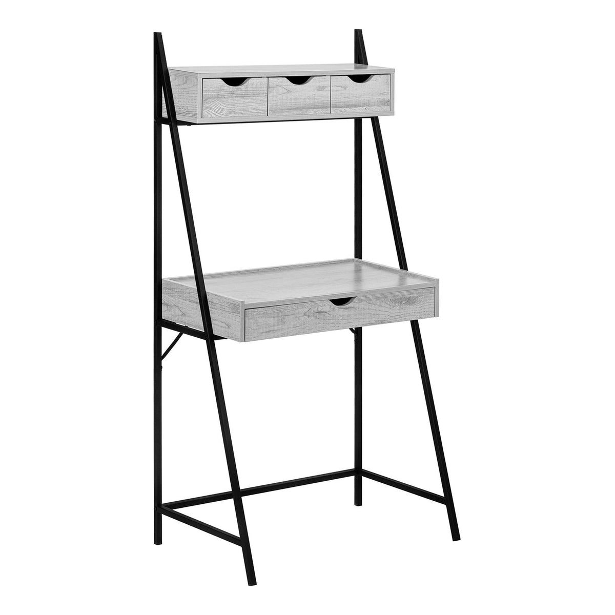 Computer Desk For Home Office, Laptop, Leaning, Storage Drawers, Contemporary & Modern