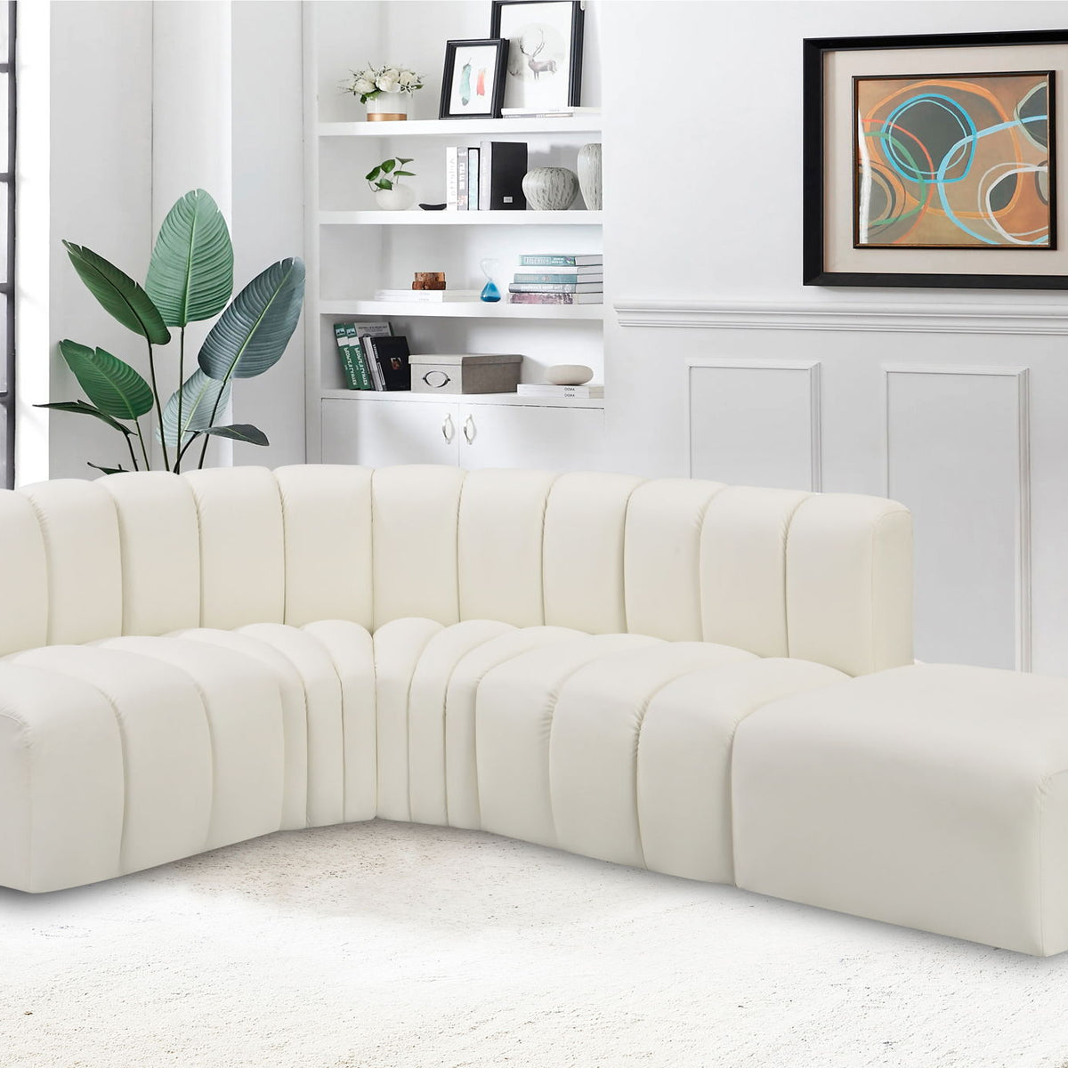 Arc - Faux Leather 5 Piece Corner Modular Sofa