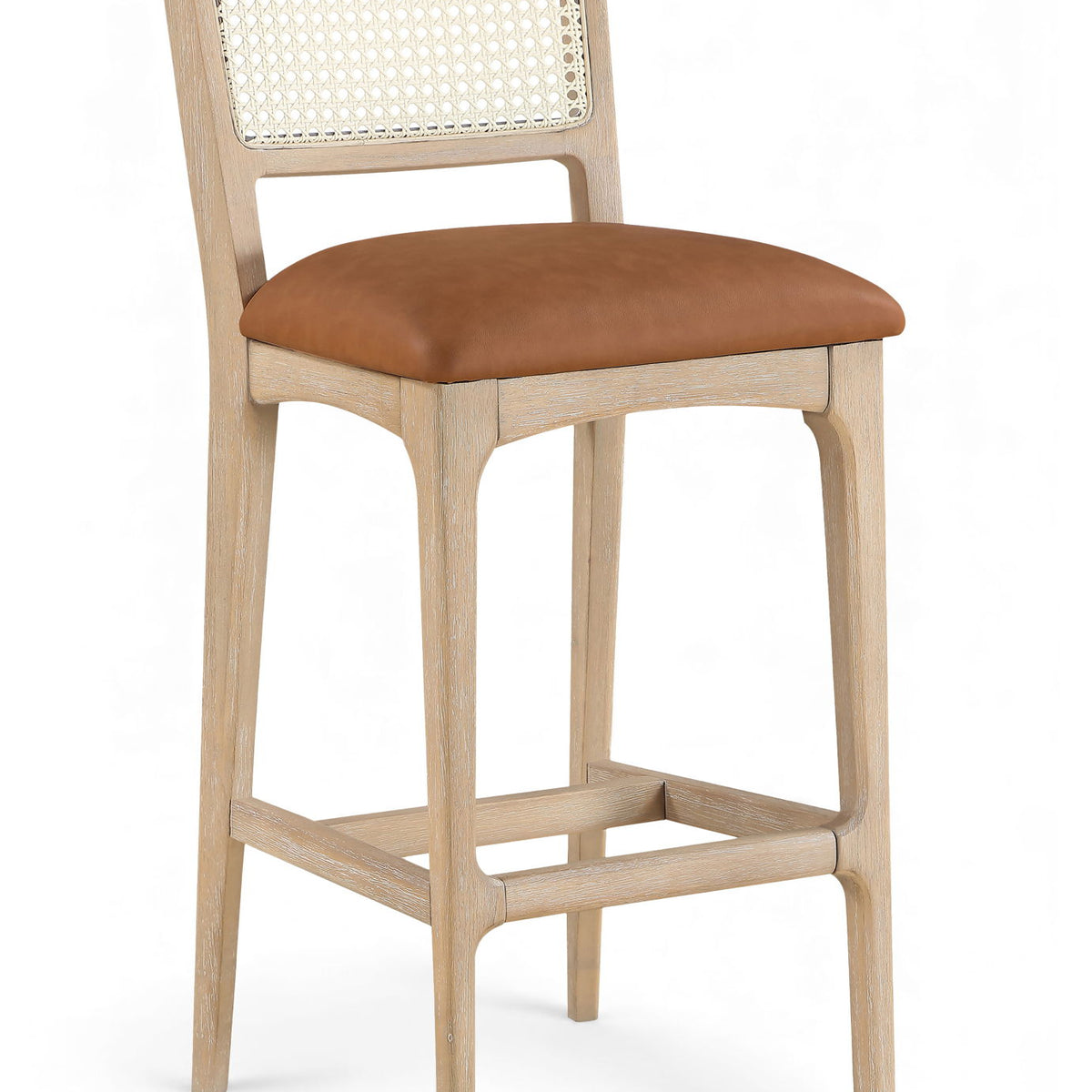 Atrium - Upholstered Bar Stool (Set of 2) - Brushed Natural Frame