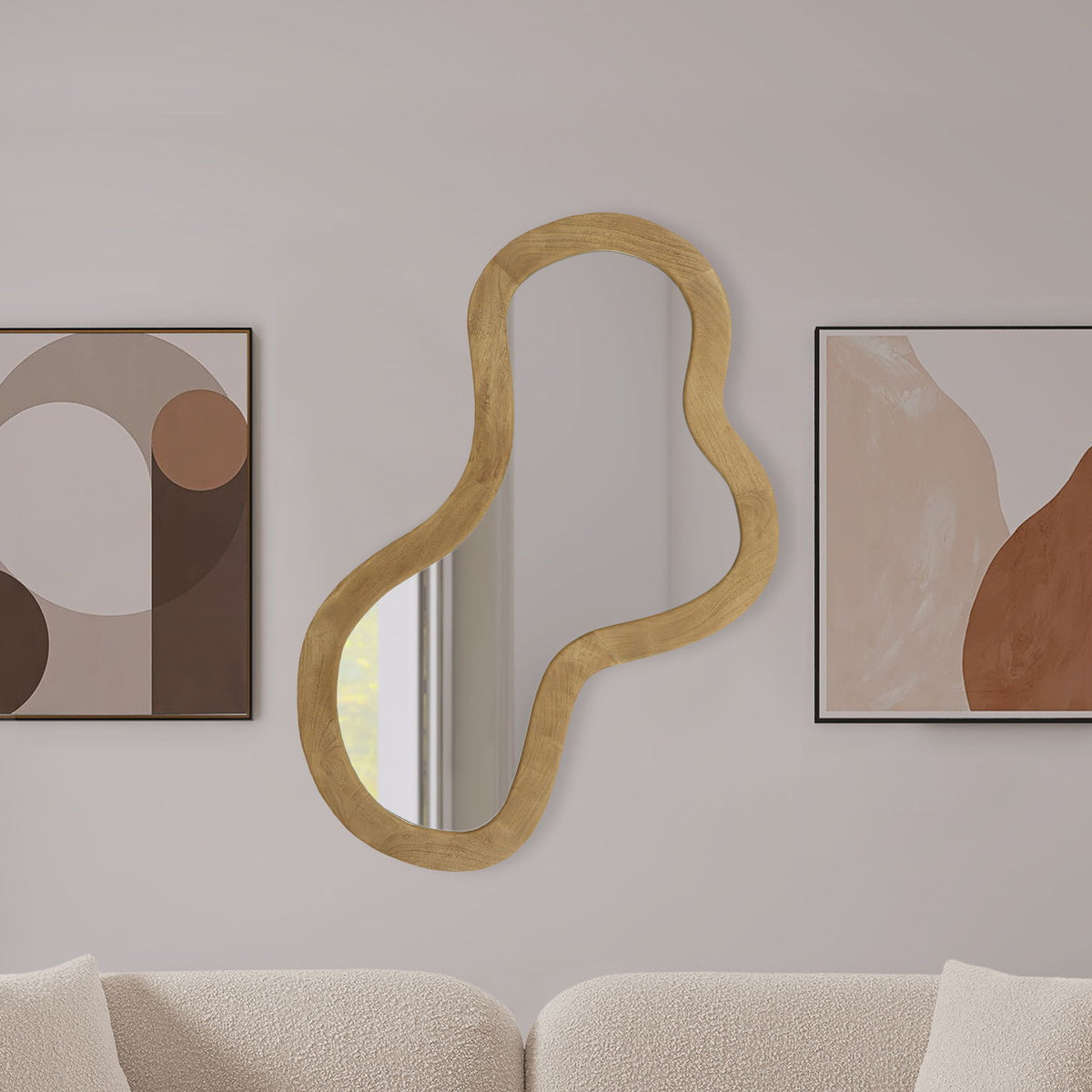 Oblique - Mirror - Wood