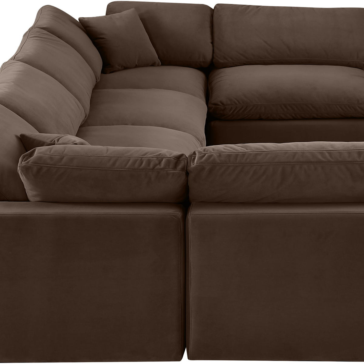 Comfy - 6 Piece Velvet Modular Armless Sectional