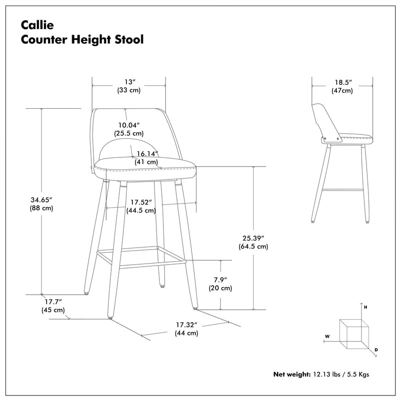 Callie - Upholstered Counter Height Stool (Set of 2)