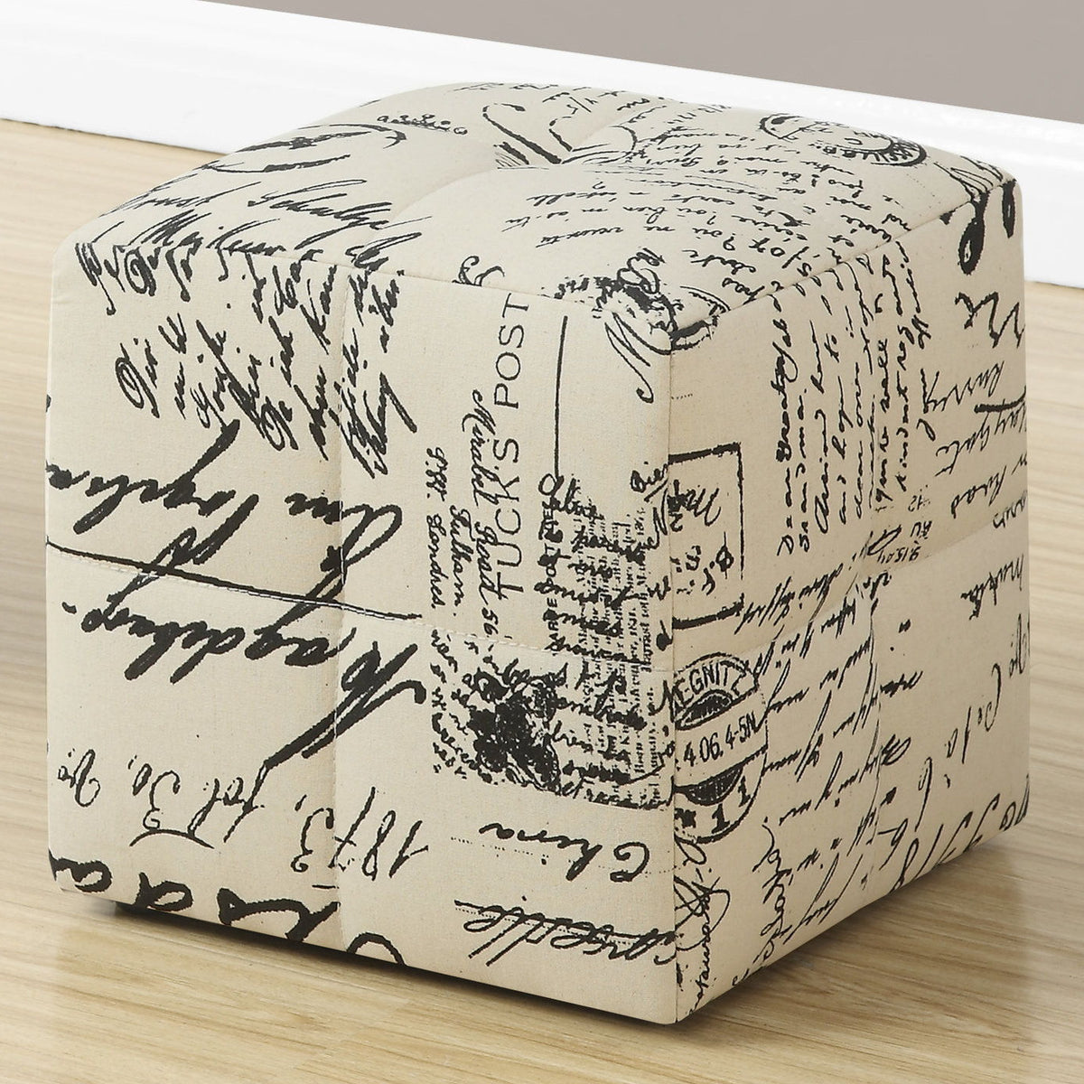 Pouf, Footrest, Foot Stool, Transitional (Set of 2) - Beige