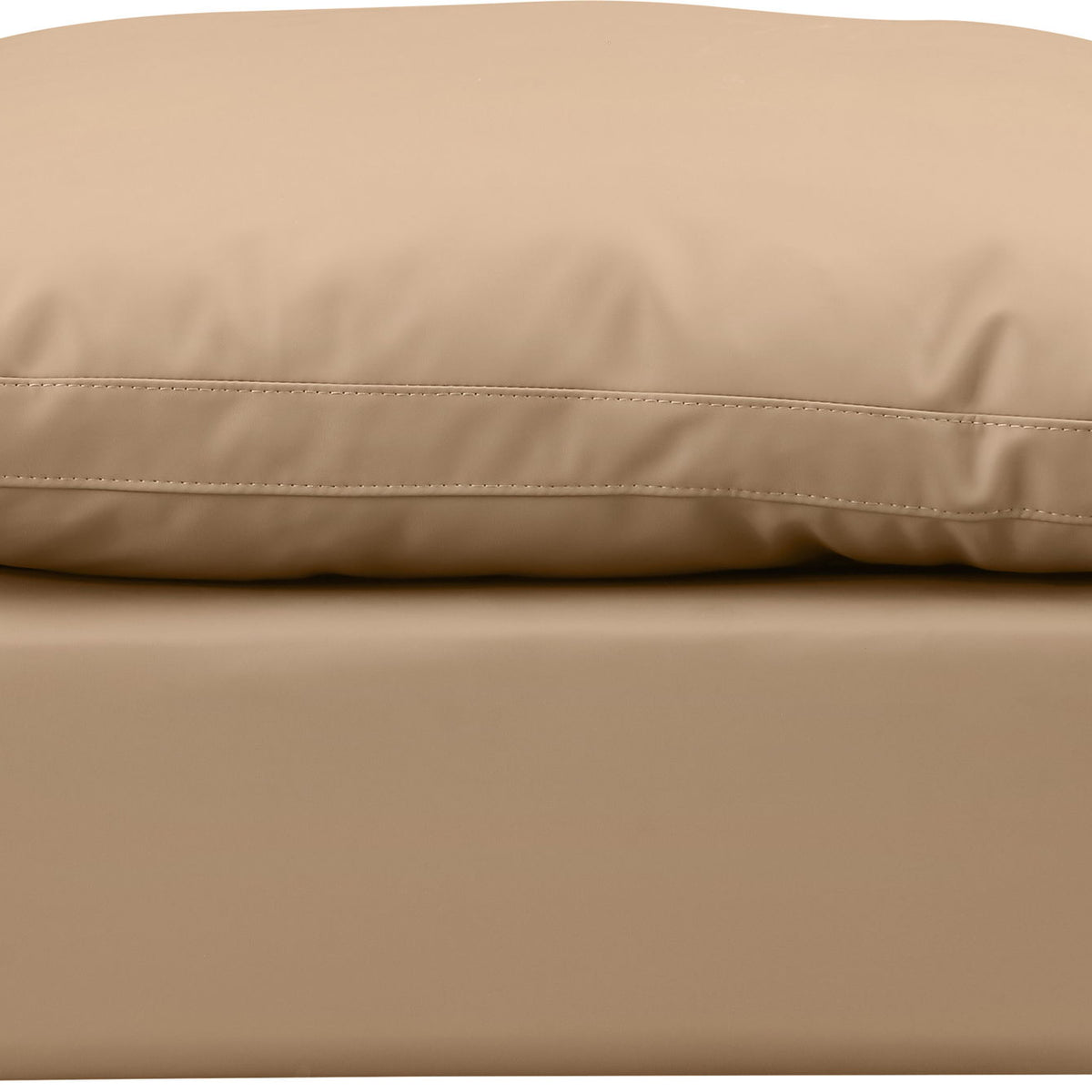 Indulge - Faux Leather Ottoman - Tan