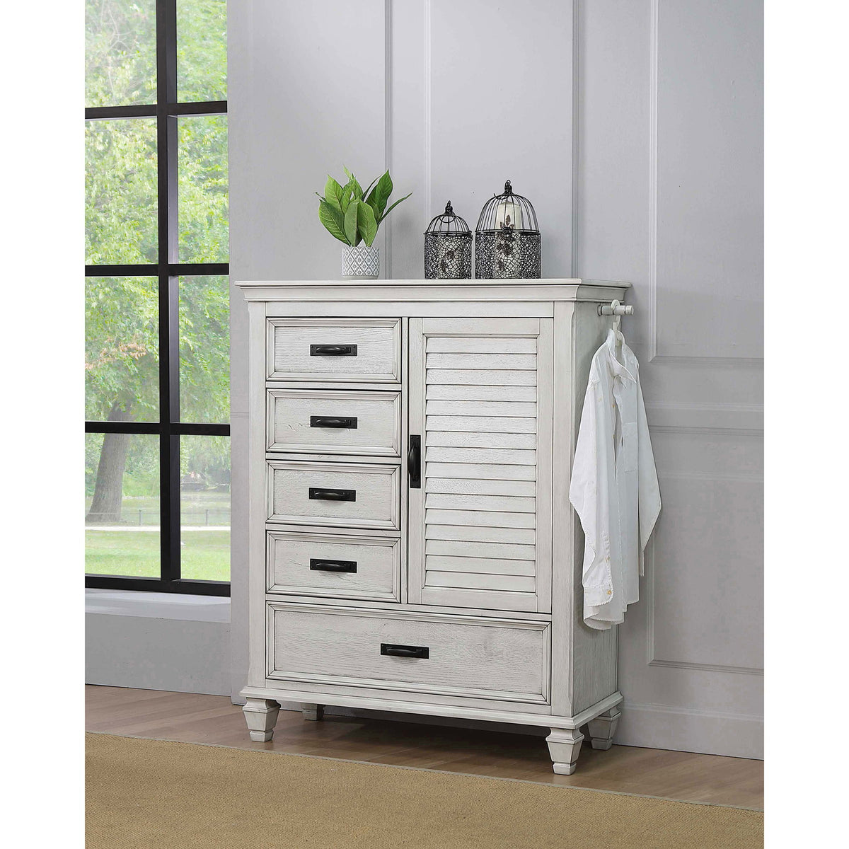 Lockeford - 5 Drawer Door Chest - White