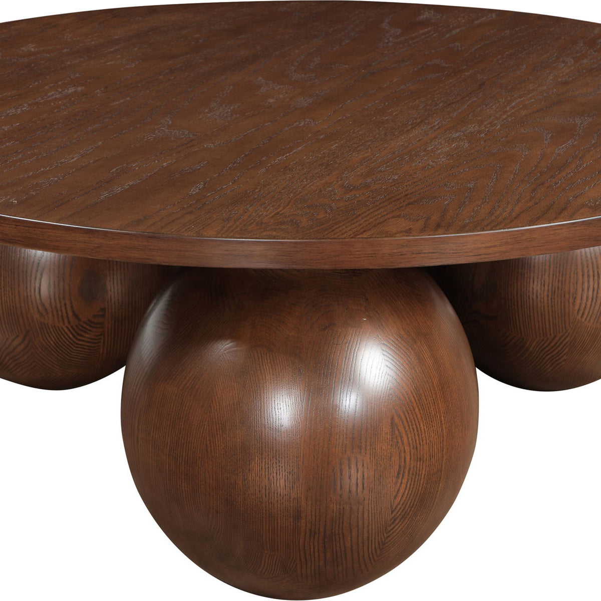 Fitch - Wood Oak Veneer Coffee Table - 3 Legs