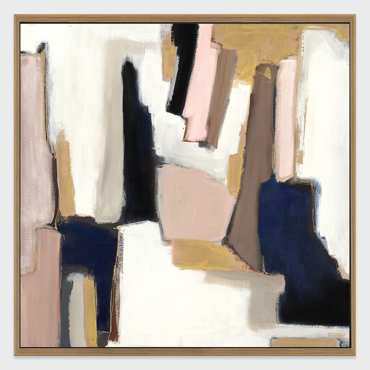 Blush Sapphire - 48" x 48" Canvas Art - Pink / Blue