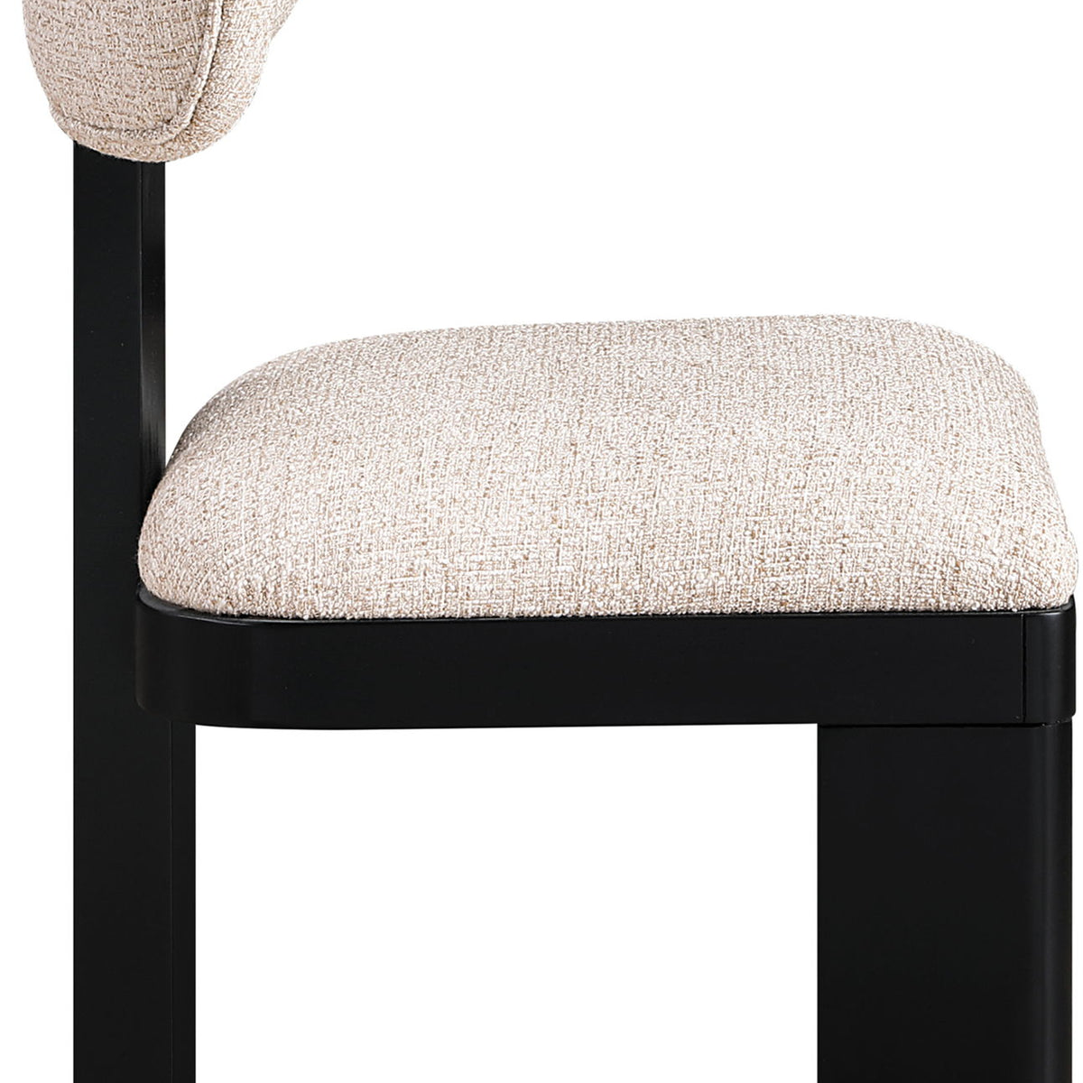 Timbra - Linen Textured Fabric Upholstered Dining Chair (Set of 2) - Black Base