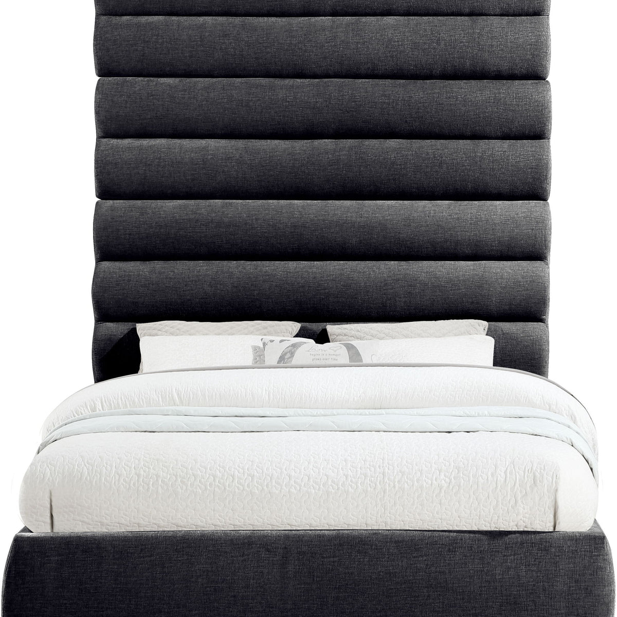 Adam - Chenille Fabric Bed With 89" Headboard