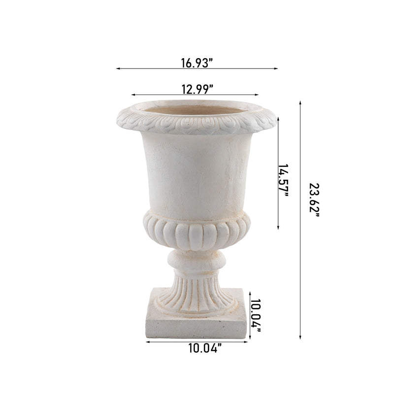 Roman Urn Planter Pot For Indoor / Outdoor - Beige White