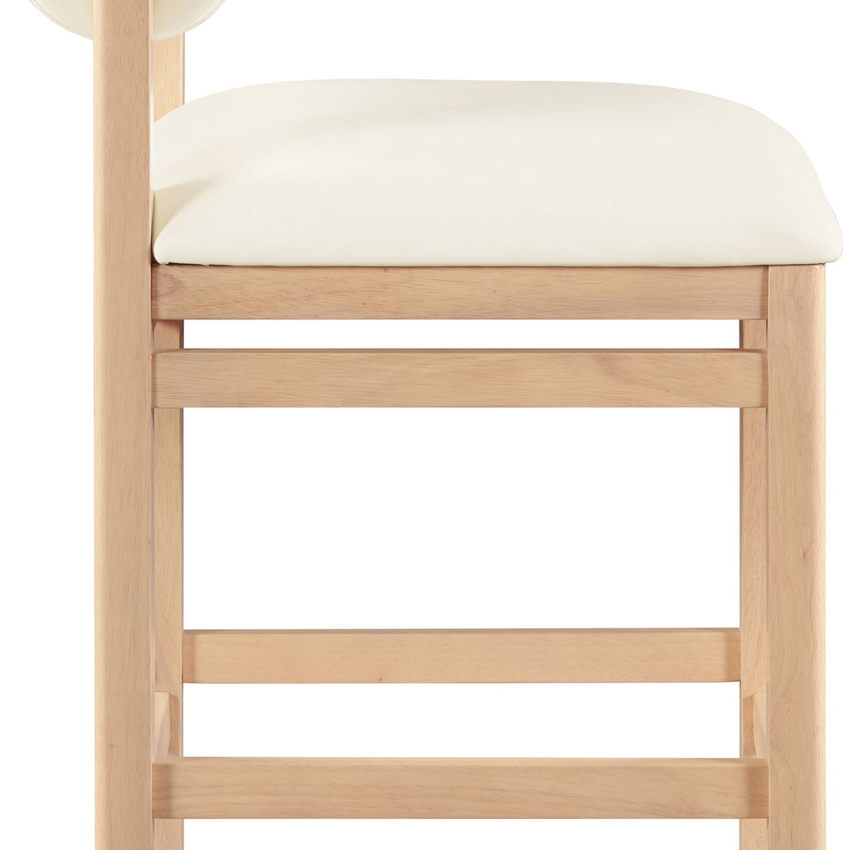 Roundhill - Faux Leather Counter Stool - Natural Frame