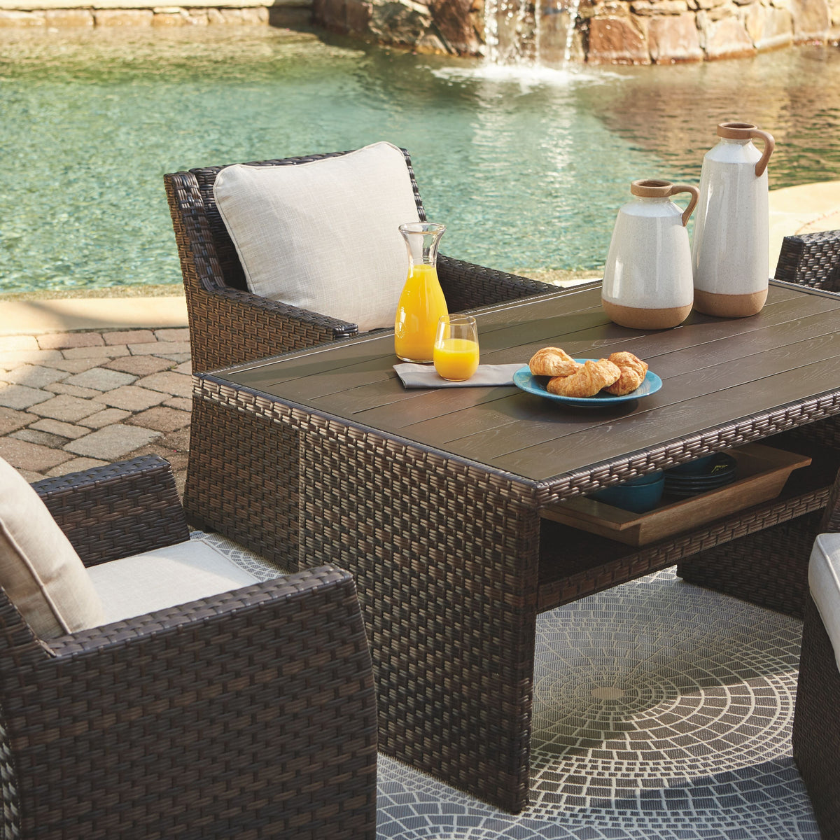 Easy Isle - Dark Brown / Beige - RECT Multi-Use Table
