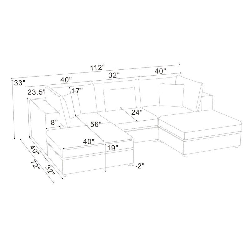 Modular Sectional & Custom Configuration, Toss Pillows