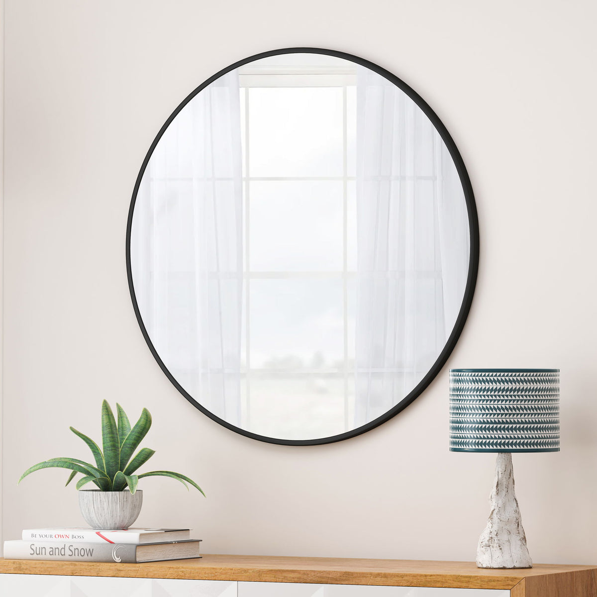 Wall Circular Mirror Metal Framed Mirror Round Vanity Mirror Dressing Mirror, For Bathroom, Living Room, Bedroom Wall Decor