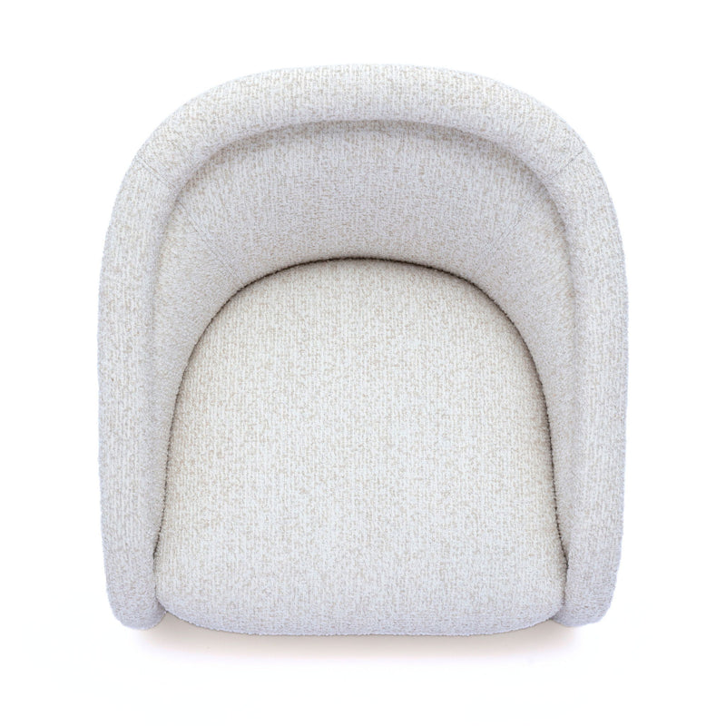 Clarke - Heavy Performance Boucle Swivel Accent Chair - Cream