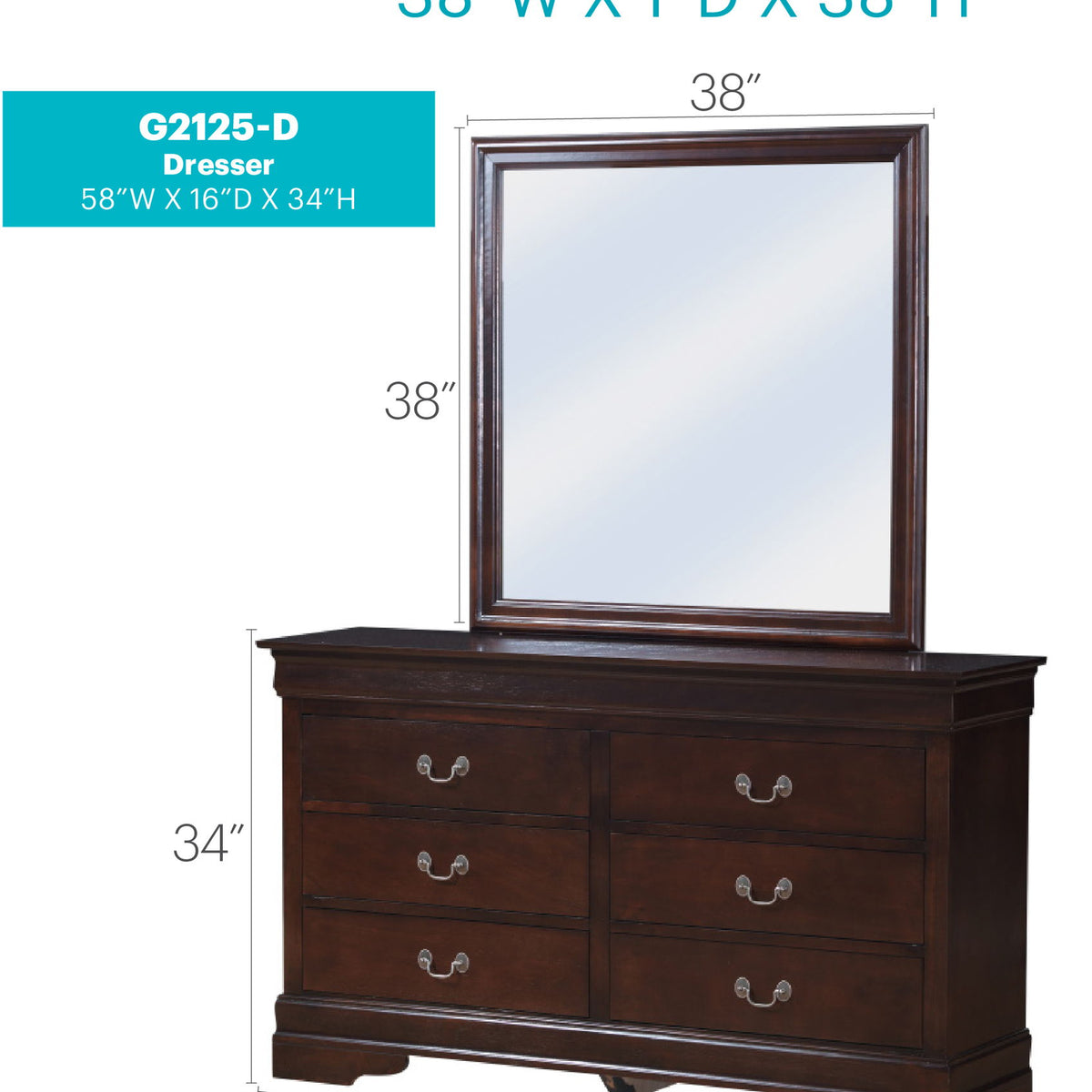 Louis Phillipe - Bedroom Dresser