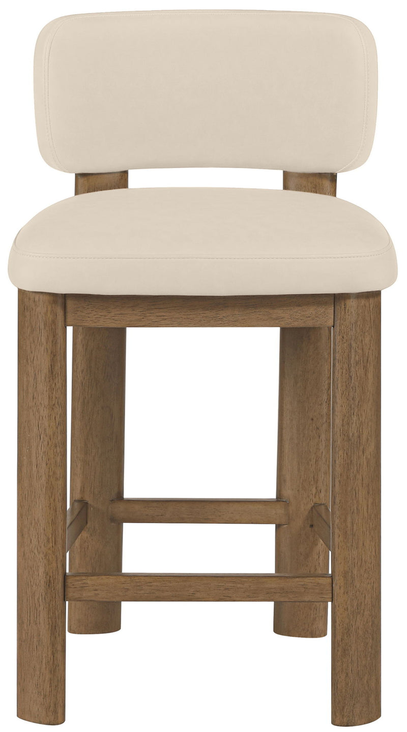 Paloma - Faux Leather Upholstered Counter Stool (Set of 2) - Brown Frame