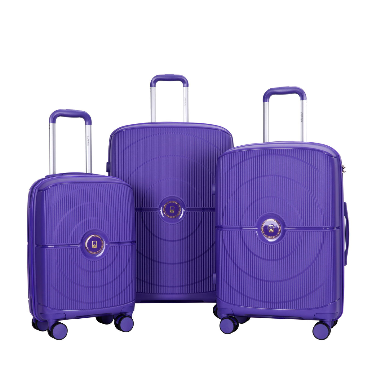 3 Piece Set Expandable Hardshell Suitcase Double Spinner Wheels