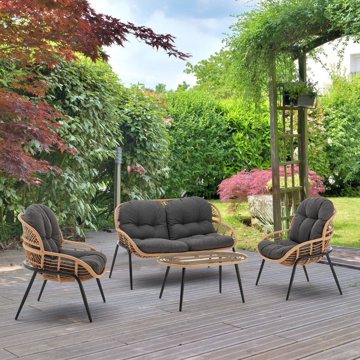 Manhattan Pine - 4-Piece Conversation Set
