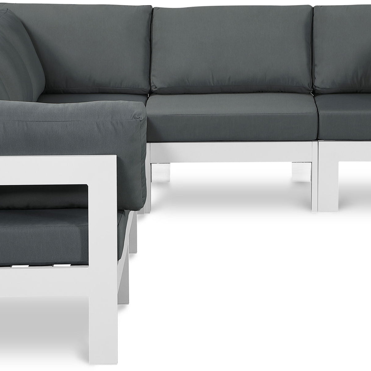 Nizuc - Outdoor Patio 6 Piece Modular Sectional With White Frame