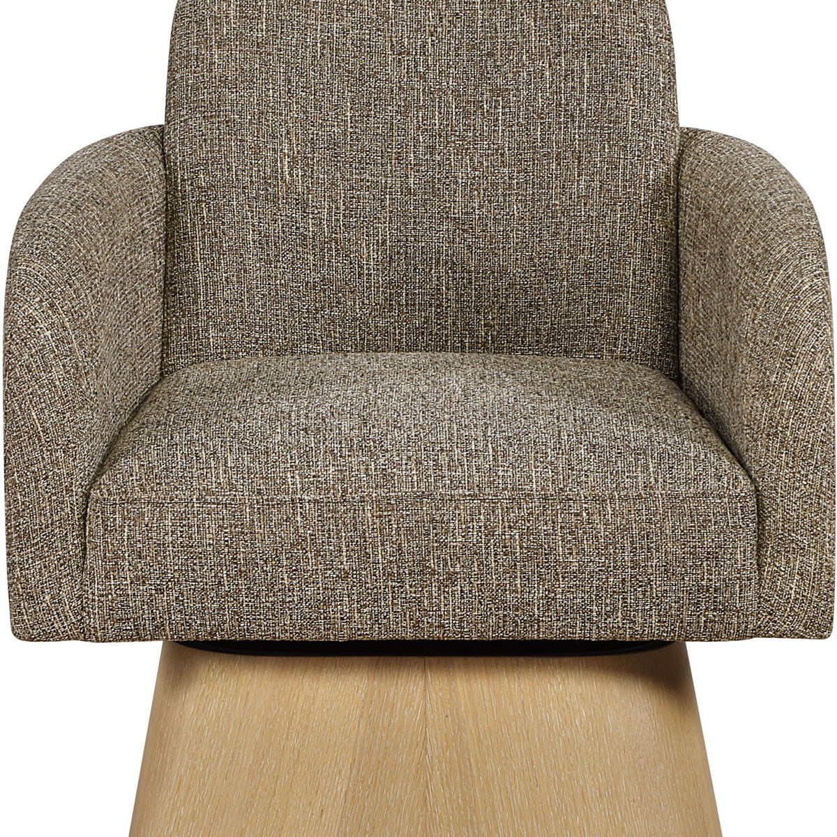 Marlowe - Linen Textured Fabric Upholstered Swivel Accent Chair - Stained Natural
