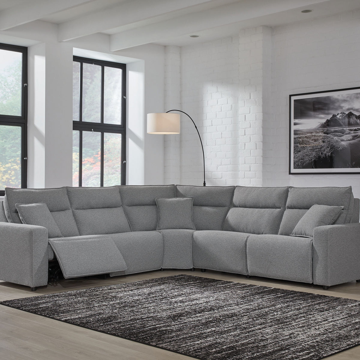 ModMax II - Salt And Pepper - Reclining Sectional