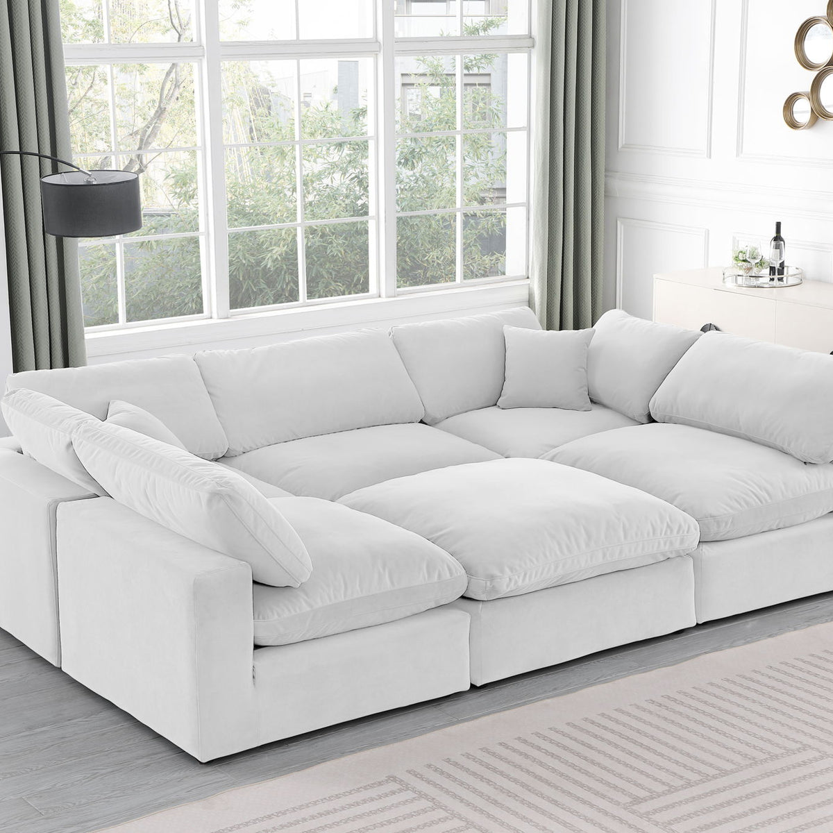Comfy - 6 Piece Velvet Sectional