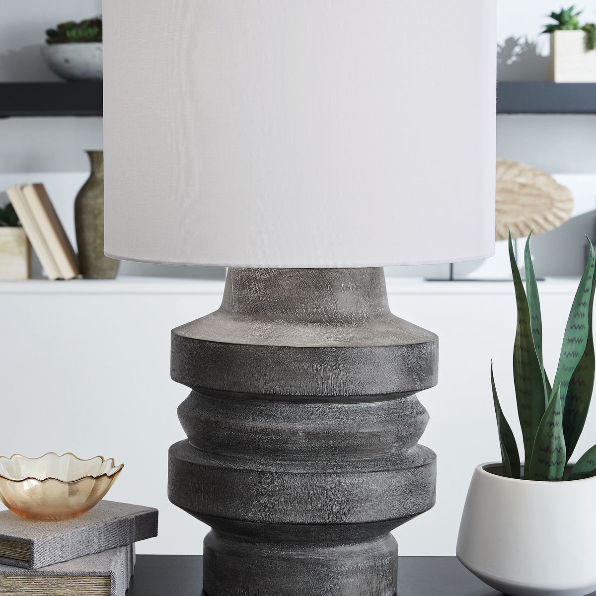 Wahida - Distressed Black - Poly Table Lamp