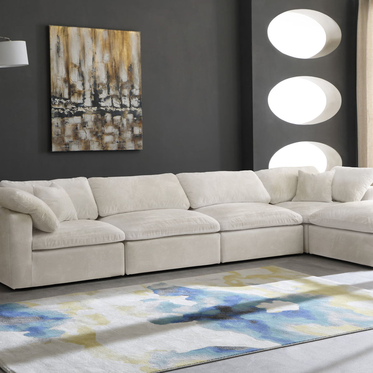 Cozy - 5 Piece Modular Sectional With Chaise