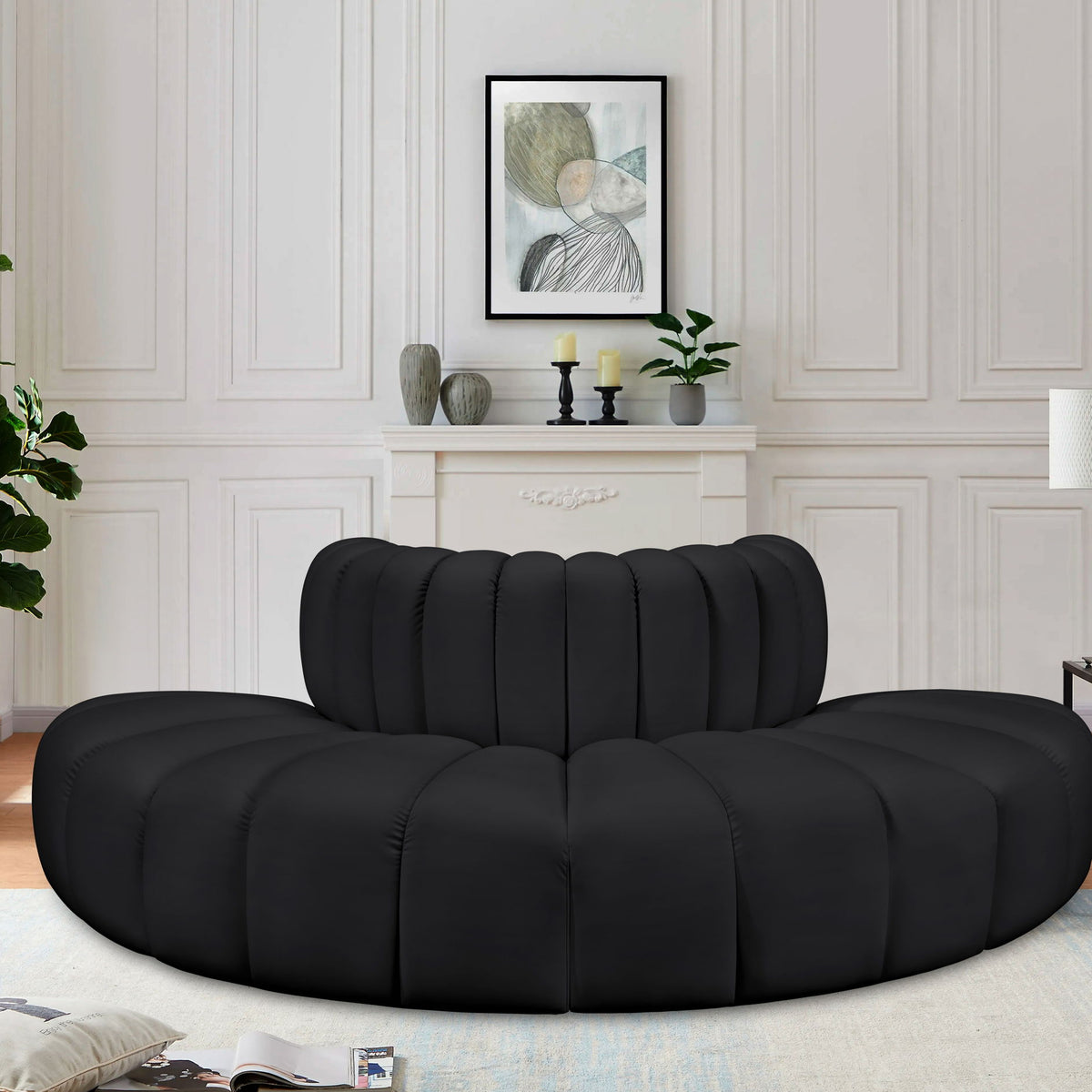Arc - Faux Leather 4 Piece Modular Sofa